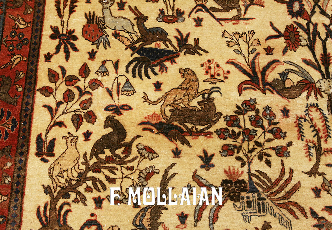Semi-Antique Persian Qum Old Carpet n°:60903231